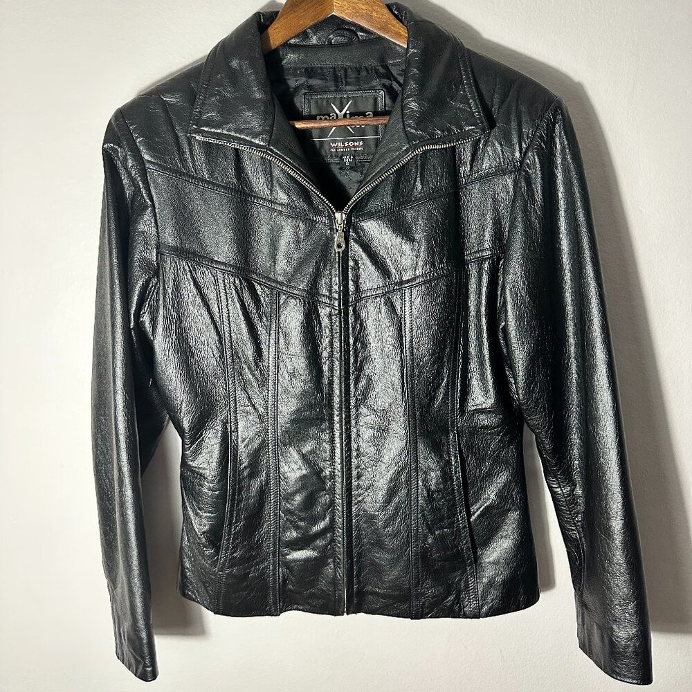 Maxima by Wilsons Black Leather Jacket